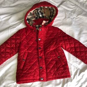 NWT Burberry Red unisex detachable hooded jacket